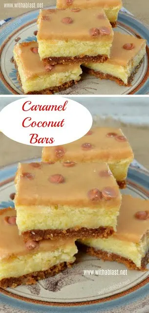 Divine ! Quick, easy and a never fail recipe for these Caramel Coconut Bars