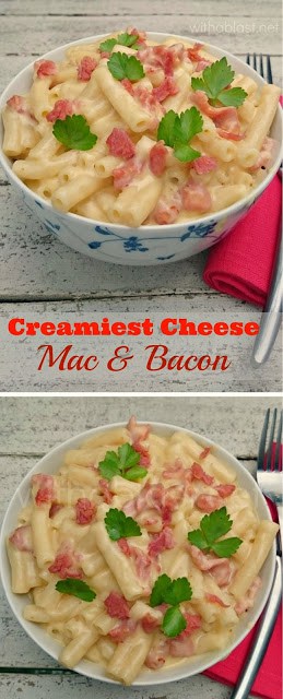 The Creamiest Macaroni and Cheese with Bacon you will ever have ! { 30 minute meal }