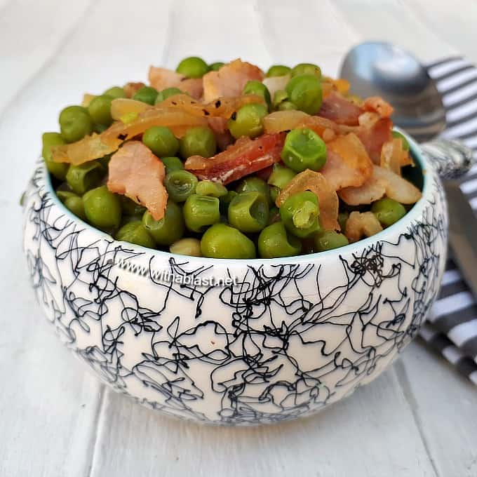 Bacon Peas is simply the BEST side dish and kids love this ~ even the pickiest of them all ! 