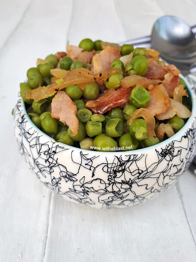 Bacon Peas is simply the BEST side dish and kids love this ~ even the pickiest of them all ! 