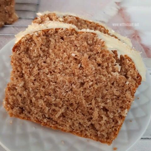 Coconut Bread with Cream Cheese Frosting