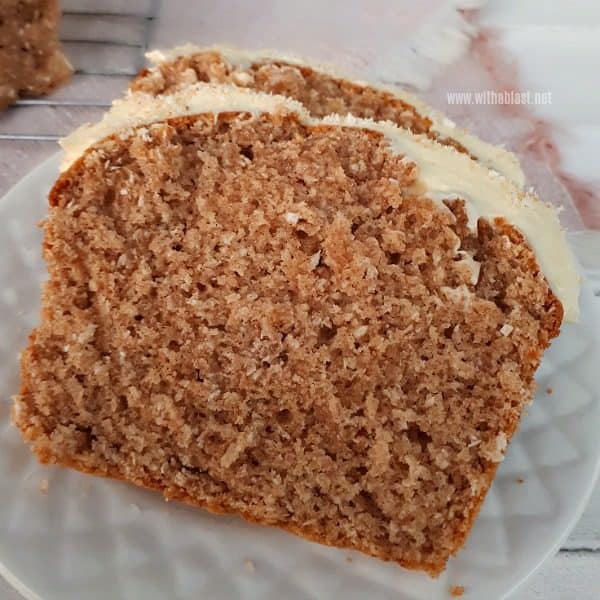 Coconut Bread with Cream Cheese Frosting
