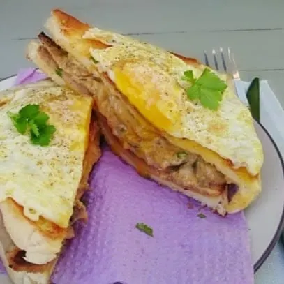 Mushroom Beef Grilled Cheese