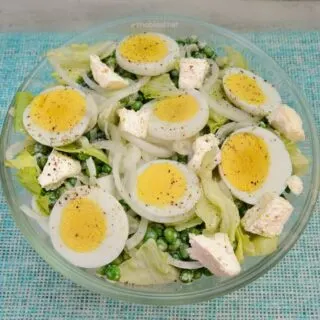 Pea Egg and Feta Salad