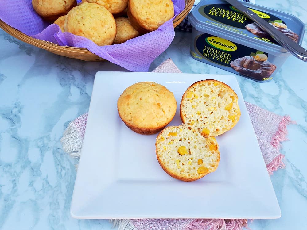 Sweetcorn Muffins are soft, fluffy and quick enough to make (all standard pantry ingredients) as an addition to breakfast or serve as a snack