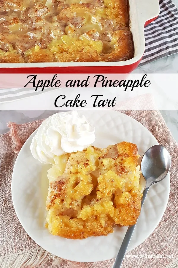 This is the best Apple and Pineapple Cake Tart around ! Perfect Fall, Thanksgiving dessert and so easy to make too #AppleTart #ApplePie #AppleRecipe #ThanksgivingPie #ThanksgivingRecipes #AppleCakeRecipe