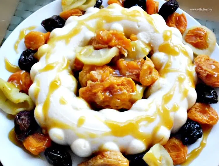 So refreshing and delicious ! Blanc-Mange with Stewed Fruit is ideal to serve when entertaining or as a special dessert during holidays So refreshing and delicious ! Blanc-Mange with Stewed Fruit is ideal to serve when entertaining or as a special dessert during holidays