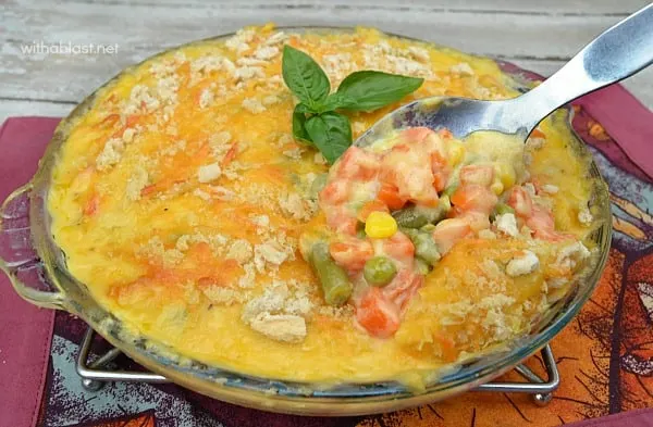 Mixed Vegetable Mornay is one of the creamiest and best side dishes I serve regularly - and NO leftovers ever ! Mixed vegetables in cheese sauce with a crusty cheese topping