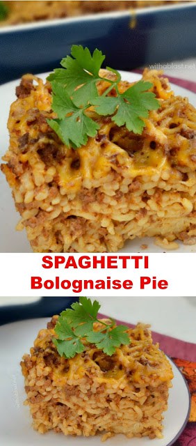 The popular Spaghetti Bolognaise pasta dish now in a Pie ! Easy everyday dinner or slice into blocks when cold and take on a picnic