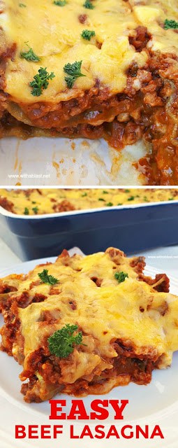 Absolutely delicious ! An easy, basic recipe for Beef Lasagna #Pasta #EasyRecipe #Lasagna