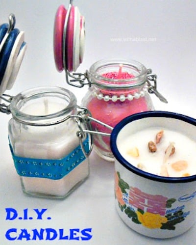 Easy DIY Candles - Step-by-step tutorial on how to make your own candles in containers, color and scent tips included as well.