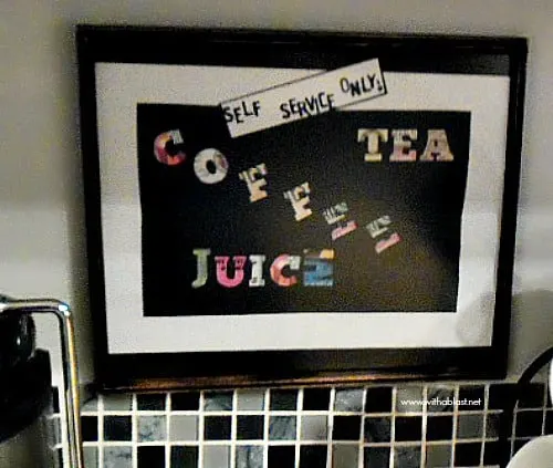 An easy and quick Self Service Sign to make yourself, which will add a bit of color (and humor?) to a boring coffee or drink station An easy and quick Self Service Sign to make yourself, which will add a bit of color (and humor?) to a boring coffee or drink station