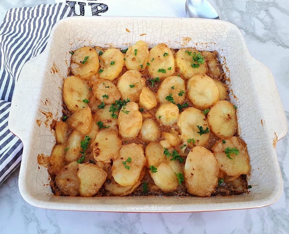 Only three ingredients needed to make this creamy, very tasty potato bake ! Brown Onion Potatoes have been a family favorite for decades 