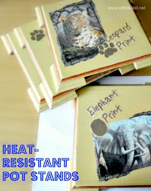 Heat-Resistant Pot Stands (DIY) - Easy mod-podge/decoupage craft and makes lovely gifts too #HeatResistant #PotStands #KitchenCraft #GiftIdea