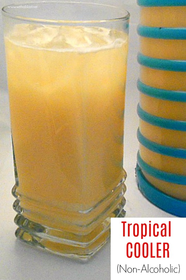 A Tropical Cooler (non-alcoholic) which is so refreshing, with various fresh fruit juices as well as a hint of coconut [perfect drink for any age]