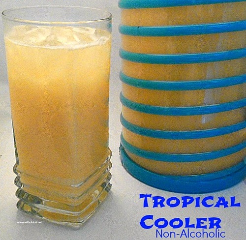 A Tropical Cooler (non-alcoholic) which is so refreshing, with various fresh fruit juices as well as a hint of coconut [perfect drink for any age]