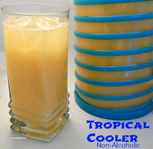 A Tropical Cooler (non-alcoholic) which is so refreshing, with various fresh fruit juices as well as a hint of coconut [perfect drink for any age]