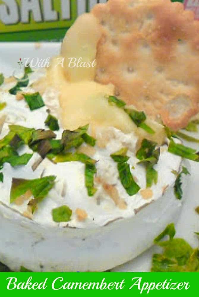 The Garlic and White Wine make this Baked Camembert Appetizer a winning, gooey cheese appetizer or snack #Appetizer #Snacks