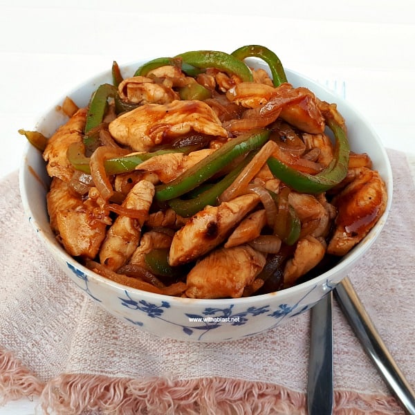 Almost Chinese Chicken takes only 25 Minutes - Prep to Serve ! Quick, delicious, sweet and sour chicken dinner which can be served over rice or noodles