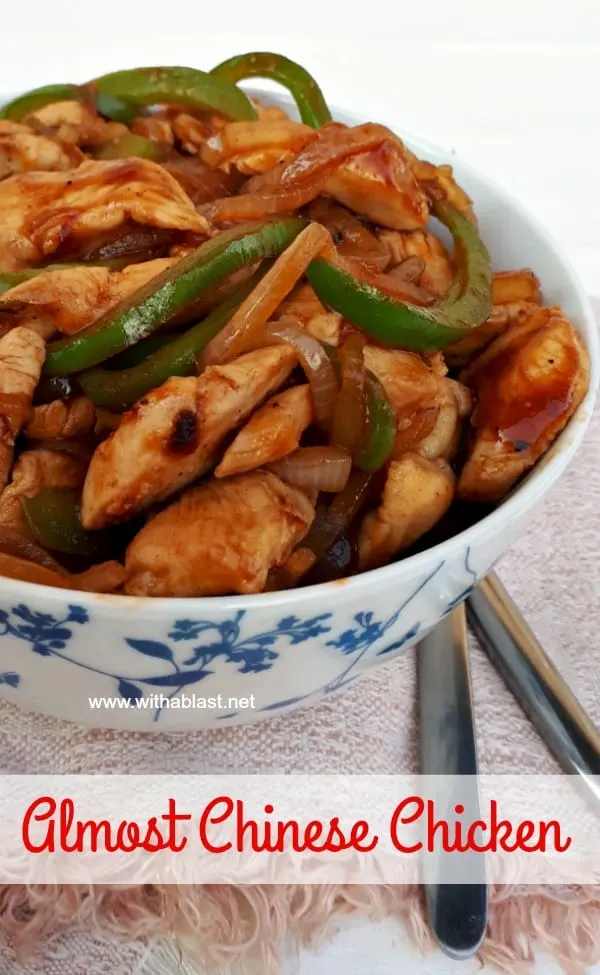 Almost Chinese Chicken takes only 25 Minutes - Prep to Serve ! Quick, delicious, sweet and sour chicken dinner which can be served over rice or noodles #ChickenRecipes #QuickChickenRecipes #ChineseChickenRecipes #EasyDinnerRecipes