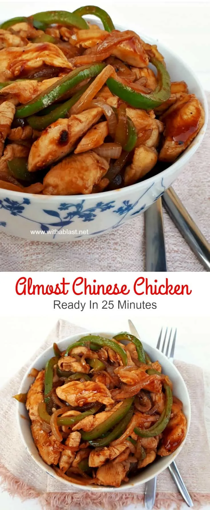 Almost Chinese Chicken takes only 25 Minutes - Prep to Serve ! Quick, delicious, sweet and sour chicken dinner which can be served over rice or noodles  #ChickenRecipes #QuickChickenRecipes #ChineseChickenRecipes #EasyDinnerRecipes