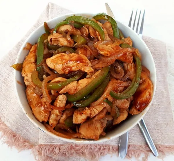 Almost Chinese Chicken takes only 25 Minutes - Prep to Serve ! Quick, delicious, sweet and sour chicken dinner which can be served over rice or noodles 