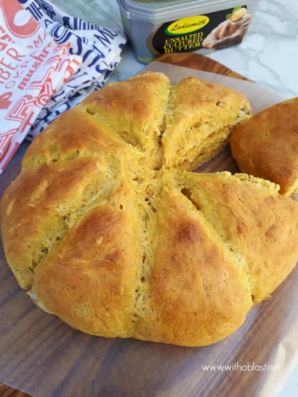 This Cinnamon Pumpkin Scone Wedge is best served warm with butter for breakfast, tea time or an anytime snack - quick and so easy to make too !