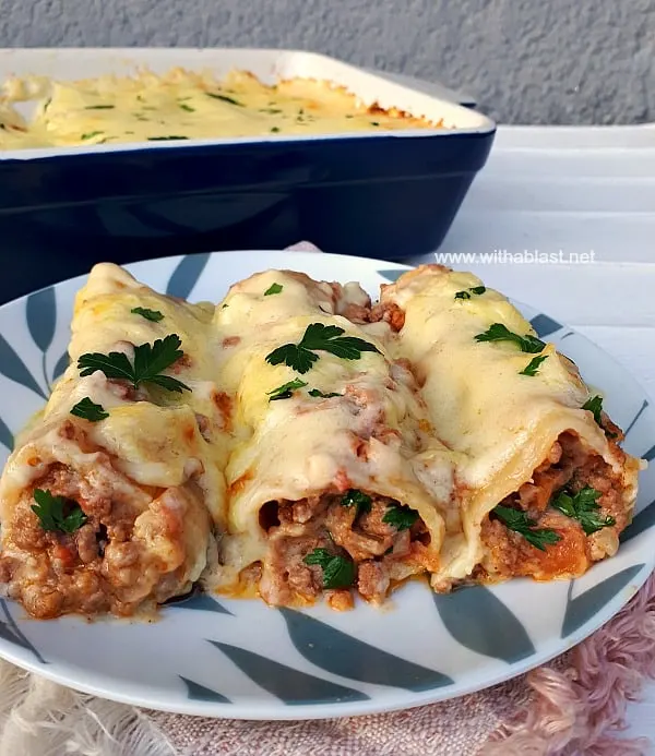 Creamy, cheesy, family favorite Pastitsio Cannelloni a.k.a. Greek Lasagna