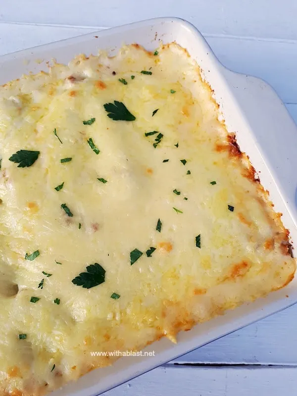 Creamy, cheesy, family favorite Pastitsio Cannelloni a.k.a. Greek Lasagna