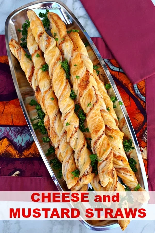 The most basic, easiest and quickest recipe for Cheese and Mustard Straws - always a winner at parties and family / friends gatherings ! #Snacks #EasyCheeseStraws #Appetizer #CheesySnacks #SnackRecipe