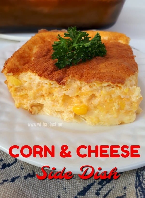 Sunday supper favorite side dish ~ Mousse textured and sooo cheesy ! #SideDish #CornSideDish
