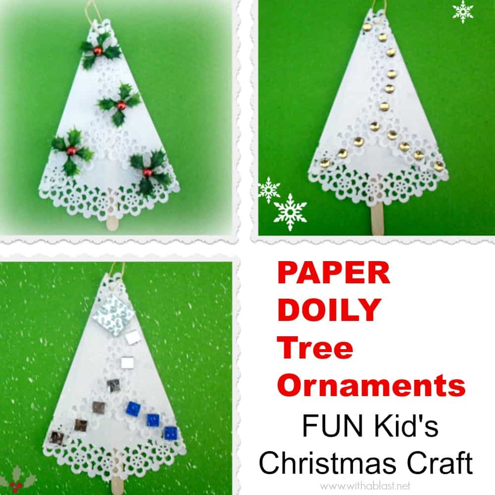 Paper Doily Tree Ornaments - Easy and fun kids craft for Christmas !