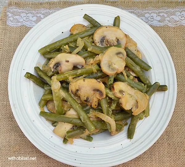 My lazy day Creamy Green Beans - quick, delicious side dish Creamy Green Beans