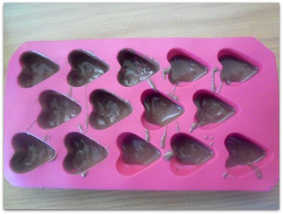 Message Chocolate Hearts - step 1