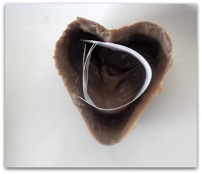 Message Chocolate Hearts - hollow chocolate heart with note