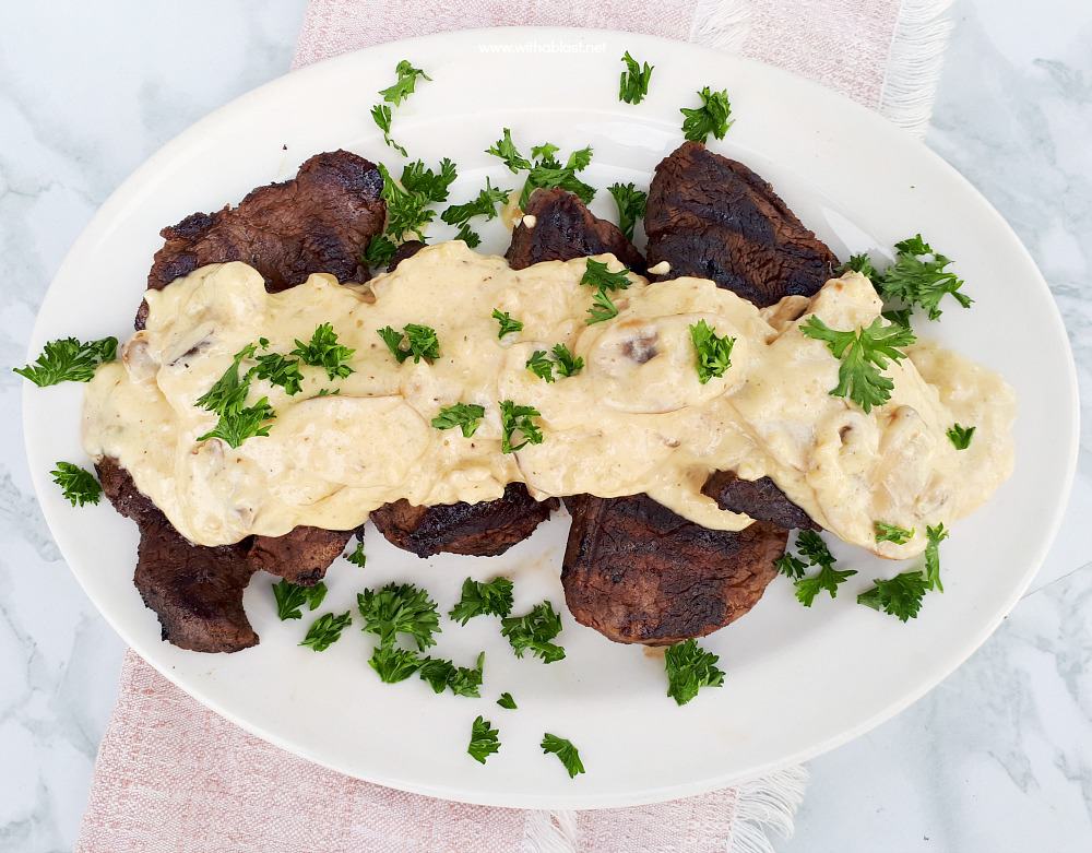 Homemade Mushroom Sauce for Steak is the best and this recipe is so quick and easy. Definitely one to go into your recipe collection !