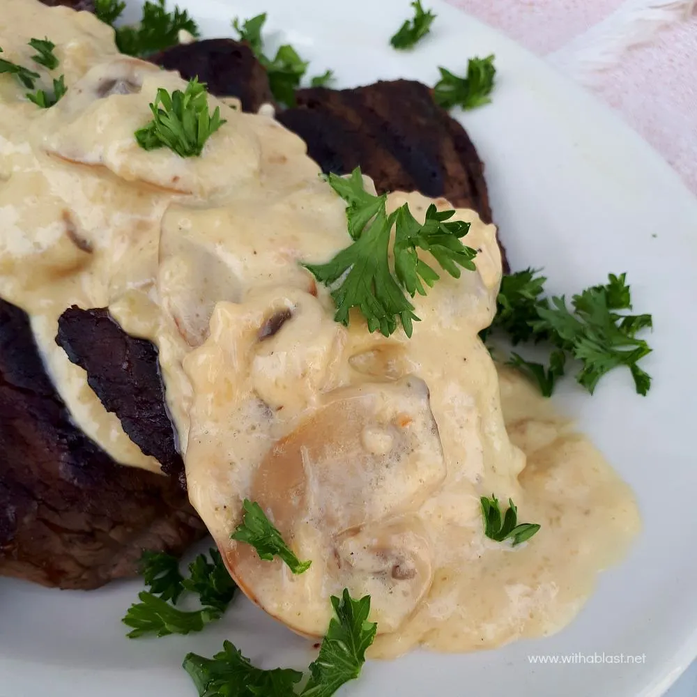 Homemade Mushroom Sauce for Steak is the best and this recipe is so quick and easy. Definitely one to go into your recipe collection !