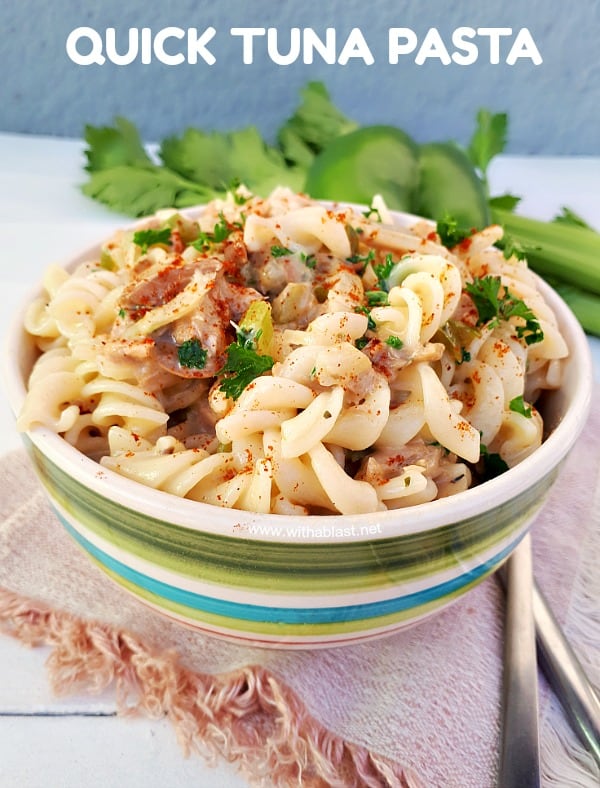 Quick and easy Tuna pasta dinner packed with vegetables. All hugged in a light sauce - perfect for dinner or lunch !