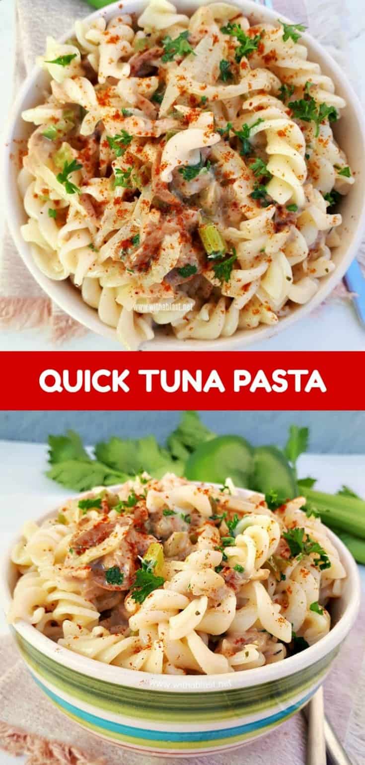 Quick and easy Tuna pasta dinner packed with vegetables. All hugged in a light sauce - perfect for dinner or lunch !