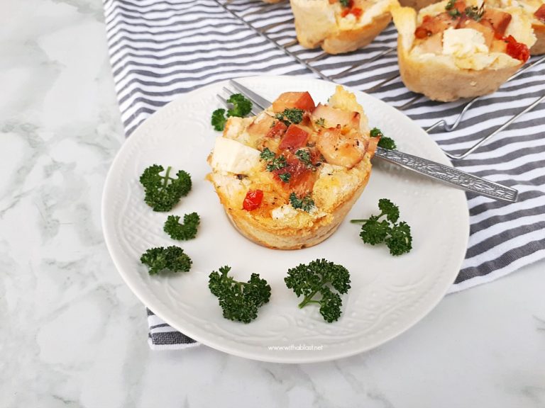 Chicken And Creamy Garlic Bread Baskets With A Blast
