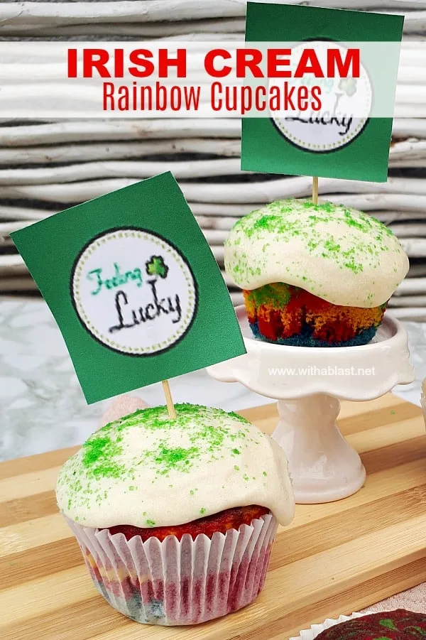 Irish Cream Rainbow Cupcakes