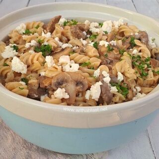 Creamy Feta Beef Pasta