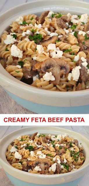 Creamy Feta Beef Pasta