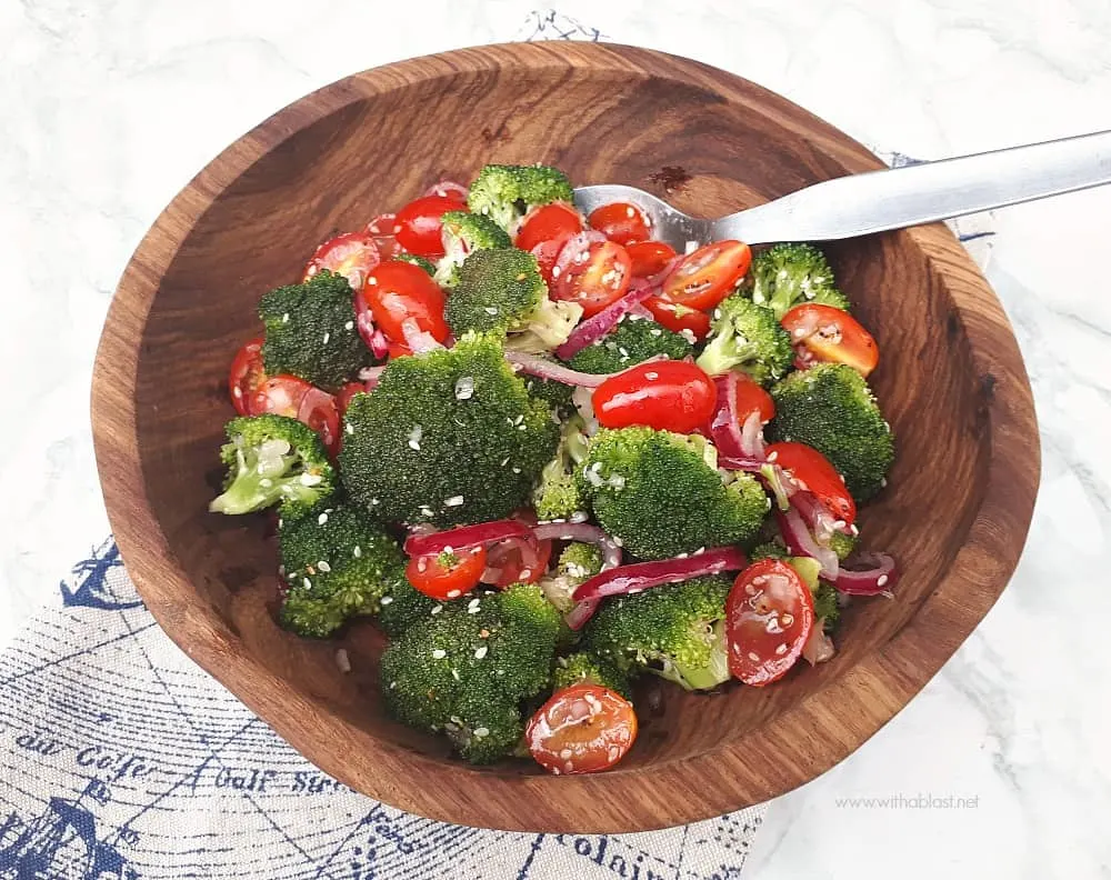 Marinated Broccoli Salad is a crunchy, delicious salad and a definite must-have recipe for especially Broccoli lovers [make-ahead friendly recipe]