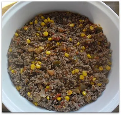 Ground Beef filling for Mexicali Hamburger Casserole