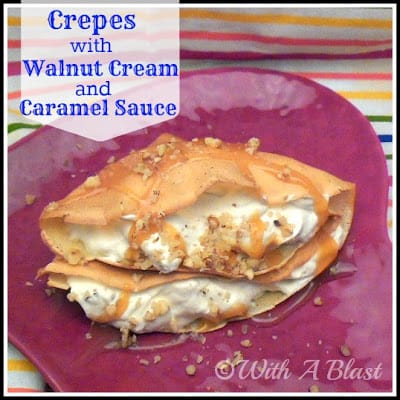 Crepes with Walnut Cream and Caramel Sauce is the ideal dessert to serve when entertaining - or serve as an everyday dessert !