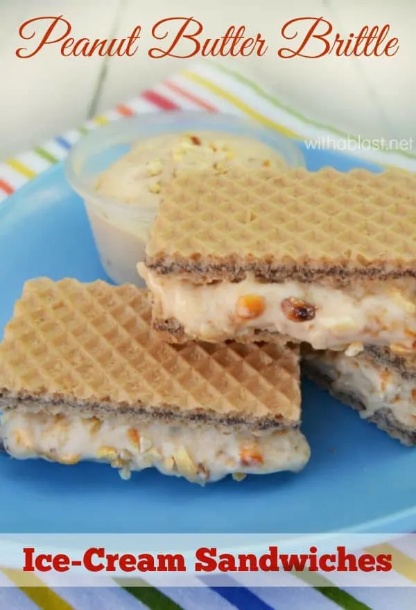 Peanut Butter Brittle Ice-Cream Sandwiches