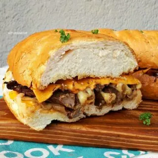 Triple Cheese Steak and Mushroom Sandwich