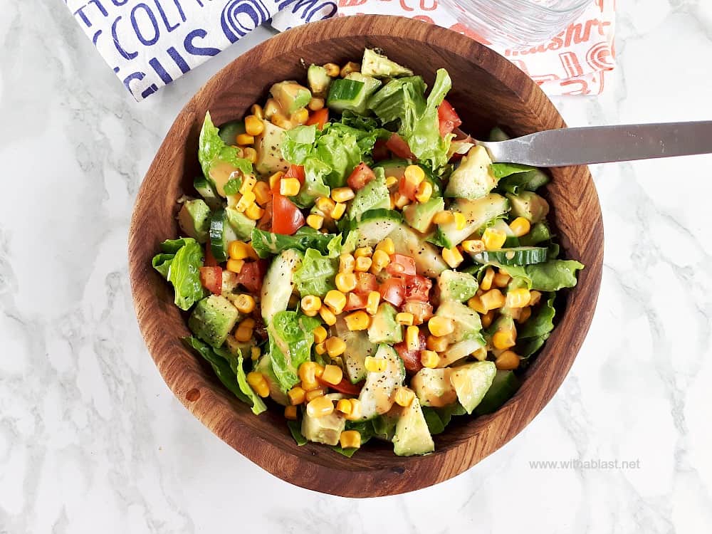 This Avocado and Corn Salad is ready within minutes and is ideal to serve with almost all main meals - crunchy, refreshing, healthy and always a winner