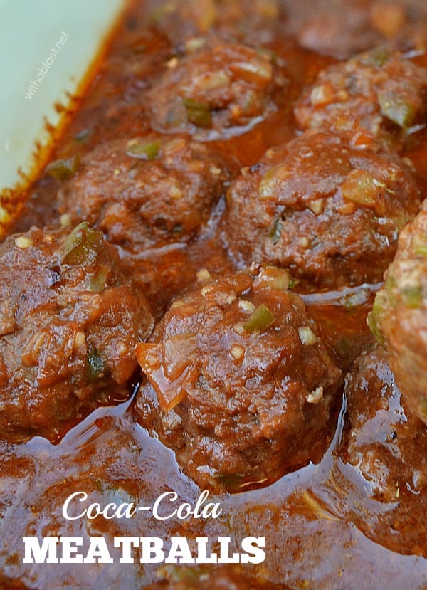 Comforting, rich, tangy and saucy Coca-Cola Meatballs - my family's favorite dinner choice ! Serve over pasta, rice or mashed potatoes